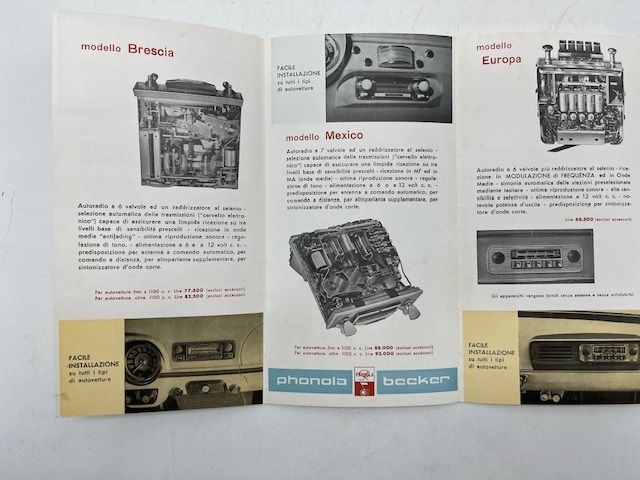 Autoradio Phonola (pieghevole pubblicitario)